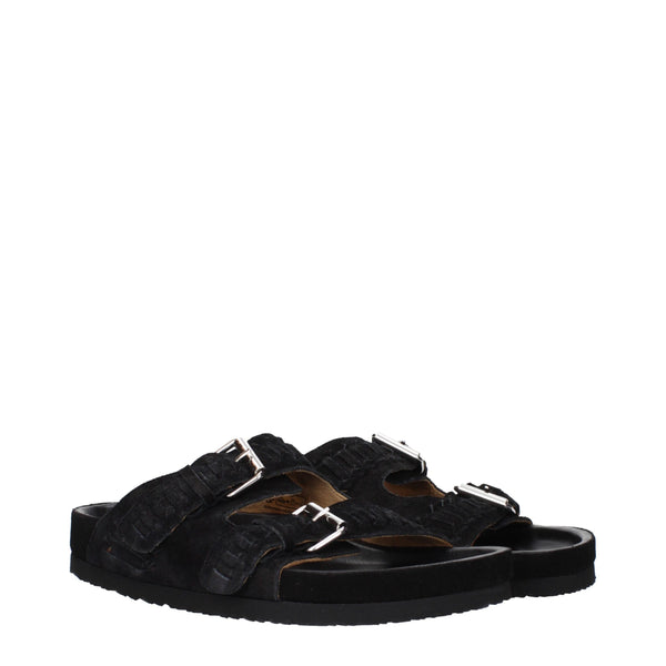 Elegante Leder-Hausschuhe in Schwarz