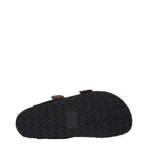 Elegante Leder-Hausschuhe in Schwarz
