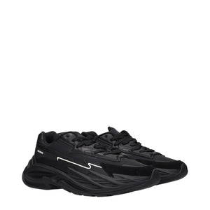 Schwarzes Leder Sportliche Turnschuhe
