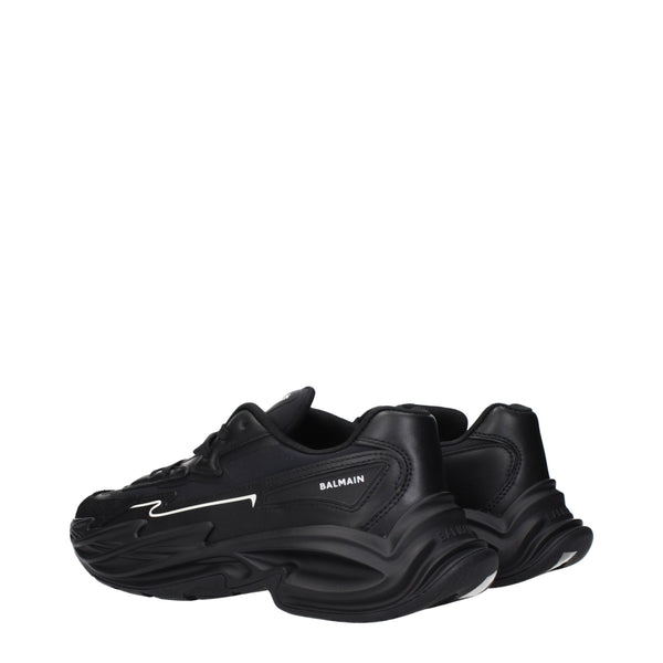 Schwarzes Leder Sportliche Turnschuhe