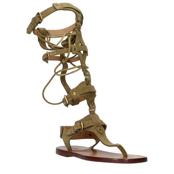 Graue Flip-Flop-Sandalen aus Leder