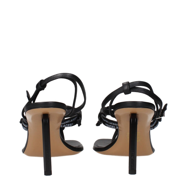 Schwarze Flip-Flop-Sandalen aus Leder