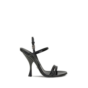 Schwarze Kalbshaut Bos Taurus Stilettosandalen