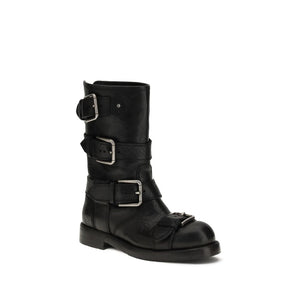 Schwarze Kalbshaut Bos Taurus Schnürstiefel