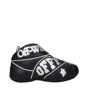 Schwarze Leder-High-Top-Sneaker