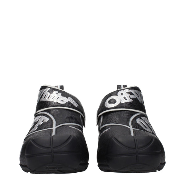 Schwarze Leder-High-Top-Sneaker