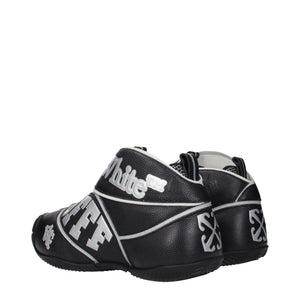Schwarze Leder-High-Top-Sneaker