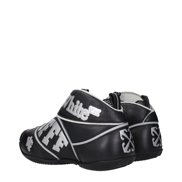Schwarze Leder-High-Top-Sneaker