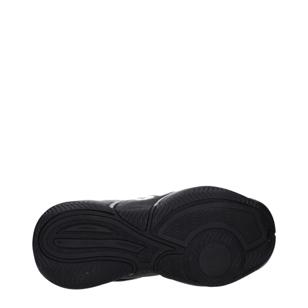 Schwarze Leder-High-Top-Sneaker