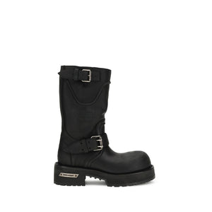 Schwarze Kalbshaut Bos Taurus Schnürstiefel