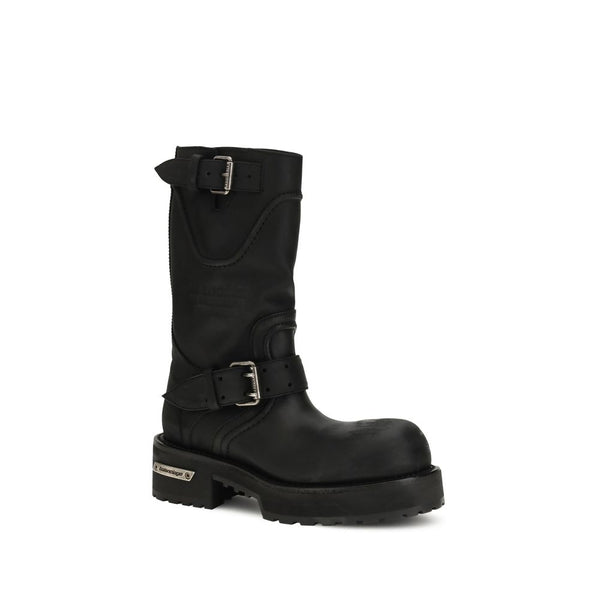 Schwarze Kalbshaut Bos Taurus Schnürstiefel
