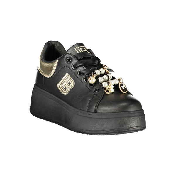 Schwarzer Polyester Damen Sneaker