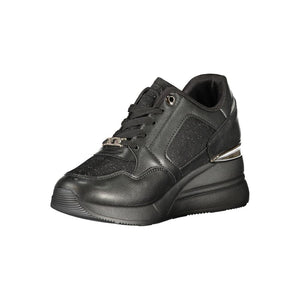 Schwarzer Polyester Damen Sneaker