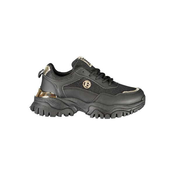 Schwarzer Polyester Damen Sneaker