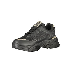Schwarzer Polyester Damen Sneaker