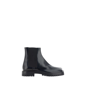 Schwarze Kalbshaut-Stiefeletten Bos Taurus im Chelsea-Stil