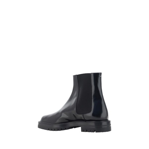 Schwarze Kalbshaut-Stiefeletten Bos Taurus im Chelsea-Stil