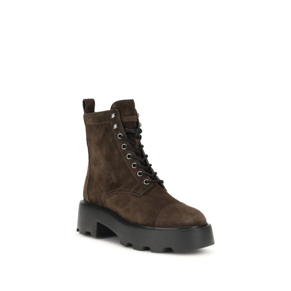 Braune Kalbshaut Bos Taurus Schnürstiefel