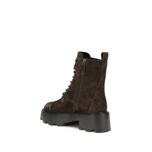 Braune Kalbshaut Bos Taurus Schnürstiefel