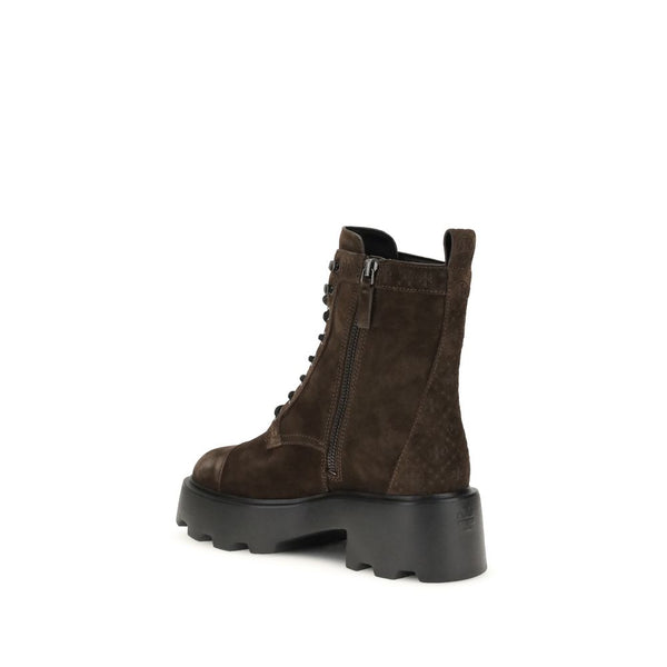 Braune Kalbshaut Bos Taurus Schnürstiefel