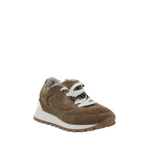 Braune Gummisohlen-Sneaker