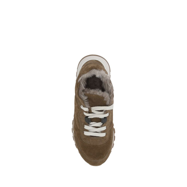 Braune Gummisohlen-Sneaker
