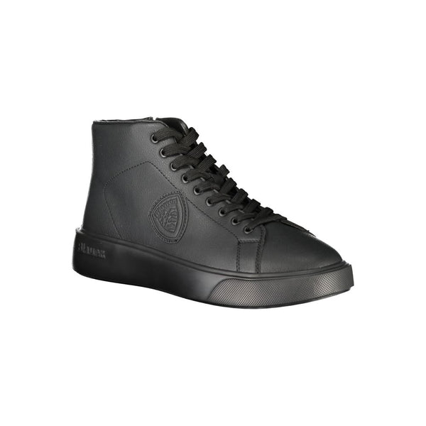 Schwarzes Leder Herren Sneaker