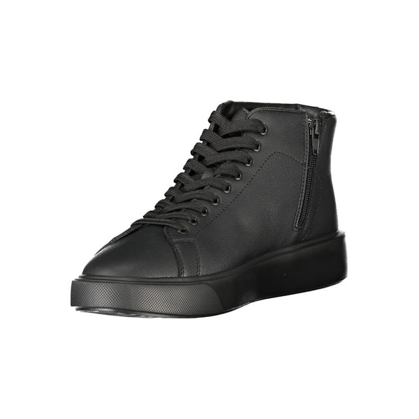 Schwarzes Leder Herren Sneaker