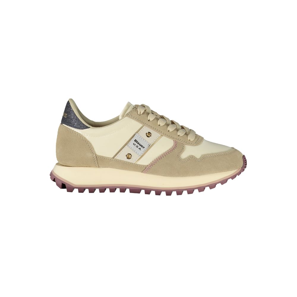 Beige Leder Damen Sneaker
