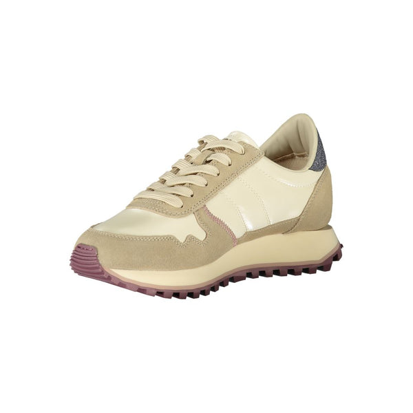 Beige Leder Damen Sneaker
