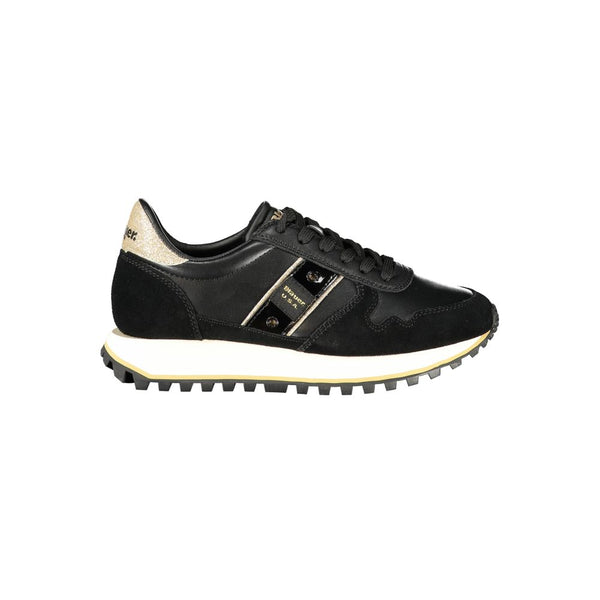 Schwarzes Leder Damen Sneaker