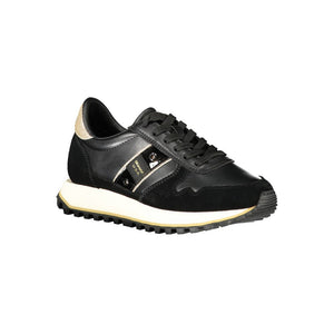 Schwarzes Leder Damen Sneaker