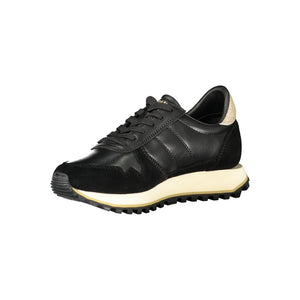 Schwarzes Leder Damen Sneaker