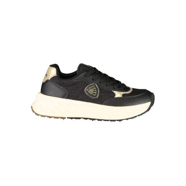 Schwarzes Leder Damen Sneaker