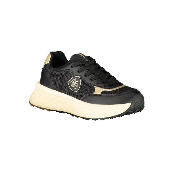 Schwarzes Leder Damen Sneaker