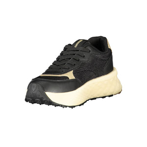 Schwarzes Leder Damen Sneaker