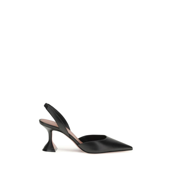 Schwarze Kalbshaut Bos Taurus Plateau-Pumps