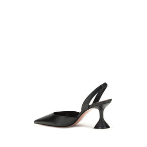 Schwarze Kalbshaut Bos Taurus Plateau-Pumps