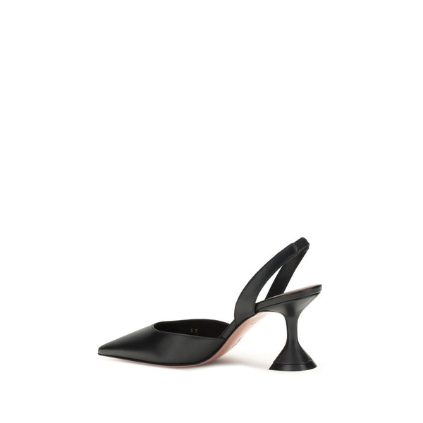Schwarze Kalbshaut Bos Taurus Plateau-Pumps