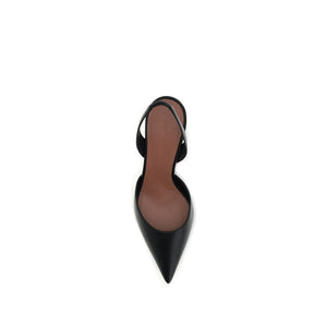 Schwarze Kalbshaut Bos Taurus Plateau-Pumps