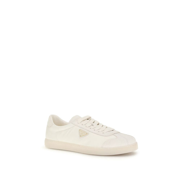 Cremefarbene Polyamid Sneakers mit niedrigem Schaft