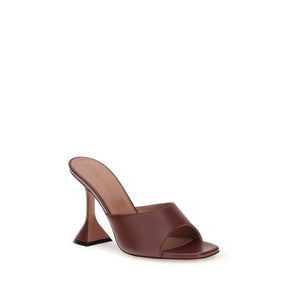 Braune Stiletto-Sandalen aus Kalbsleder Bos Taurus