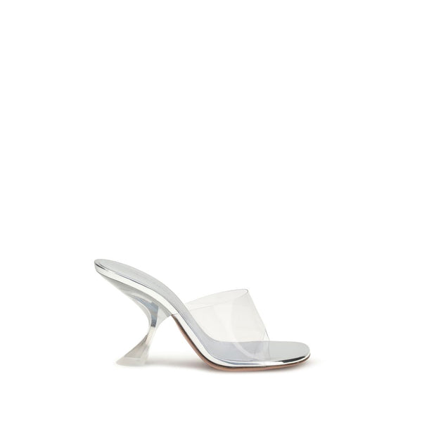 Silberne Stilettosandalen aus Kalbsleder Bos Taurus