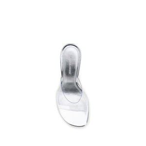 Silberne Stilettosandalen aus Kalbsleder Bos Taurus