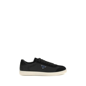 Schwarze Polyamid-Sneaker mit niedrigem Schaft