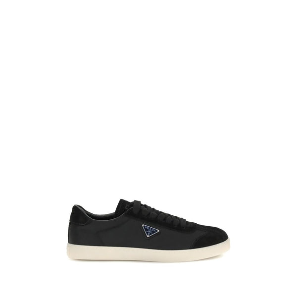 Schwarze Polyamid-Sneaker mit niedrigem Schaft