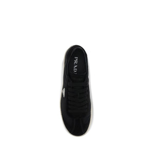 Schwarze Polyamid-Sneaker mit niedrigem Schaft