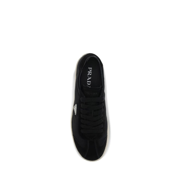 Schwarze Polyamid-Sneaker mit niedrigem Schaft