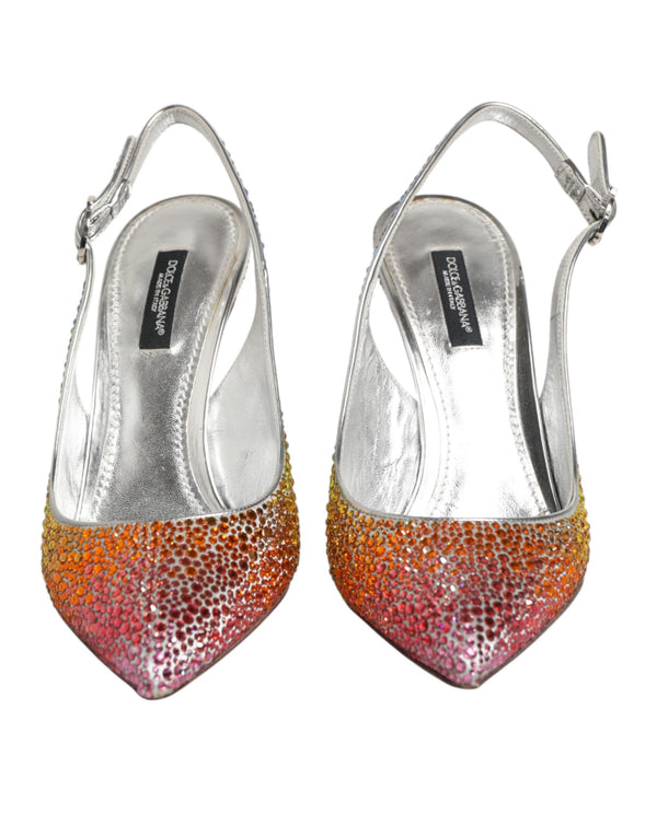 Pumps mit Pailletten und Fersenriemen in Multicolor
