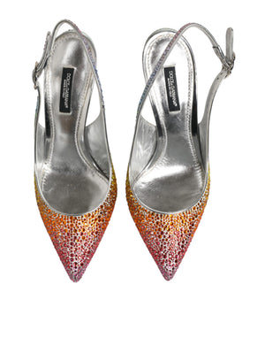 Pumps mit Pailletten und Fersenriemen in Multicolor
